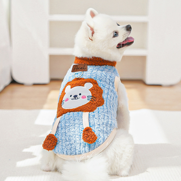 Personalized Pets Leather Patch Lovely Lion Sweater | BKPet252