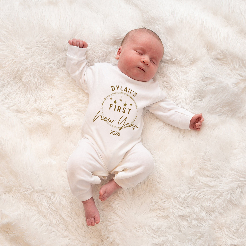 Personalized Baby 1st New Year Romper and Hat Set | CWBaby342