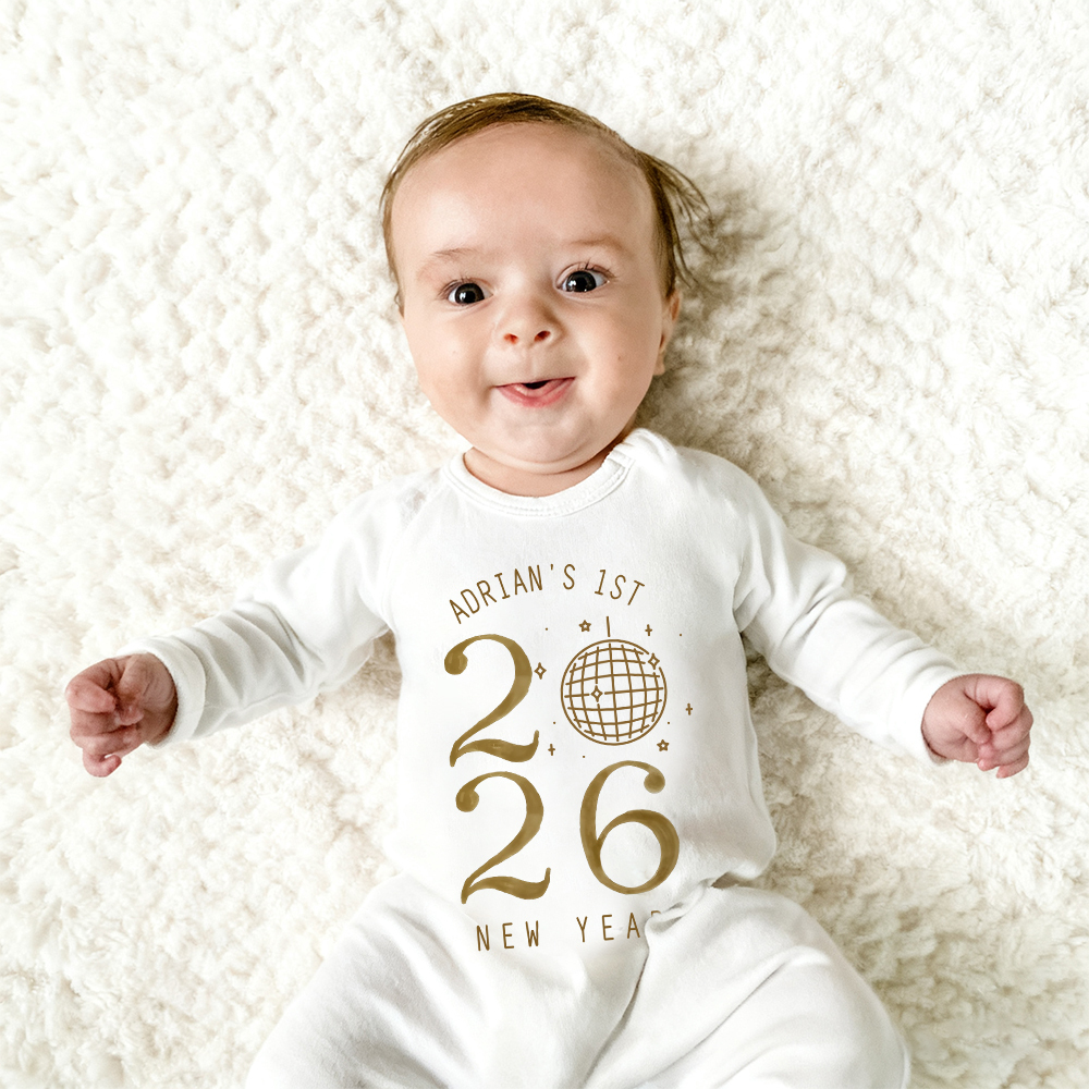 Personalized Baby 1st New Year Romper and Hat Set | CWBaby343