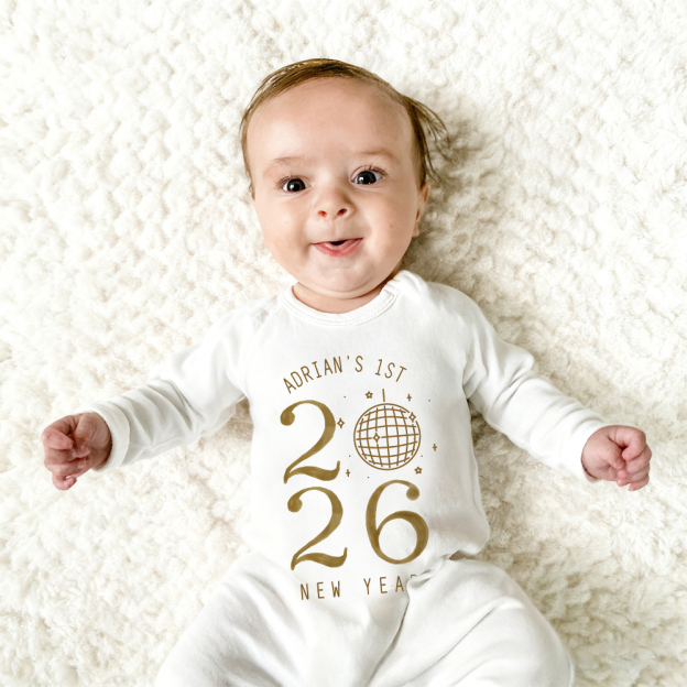 Personalized Baby 1st New Year Romper and Hat Set | CWBaby343
