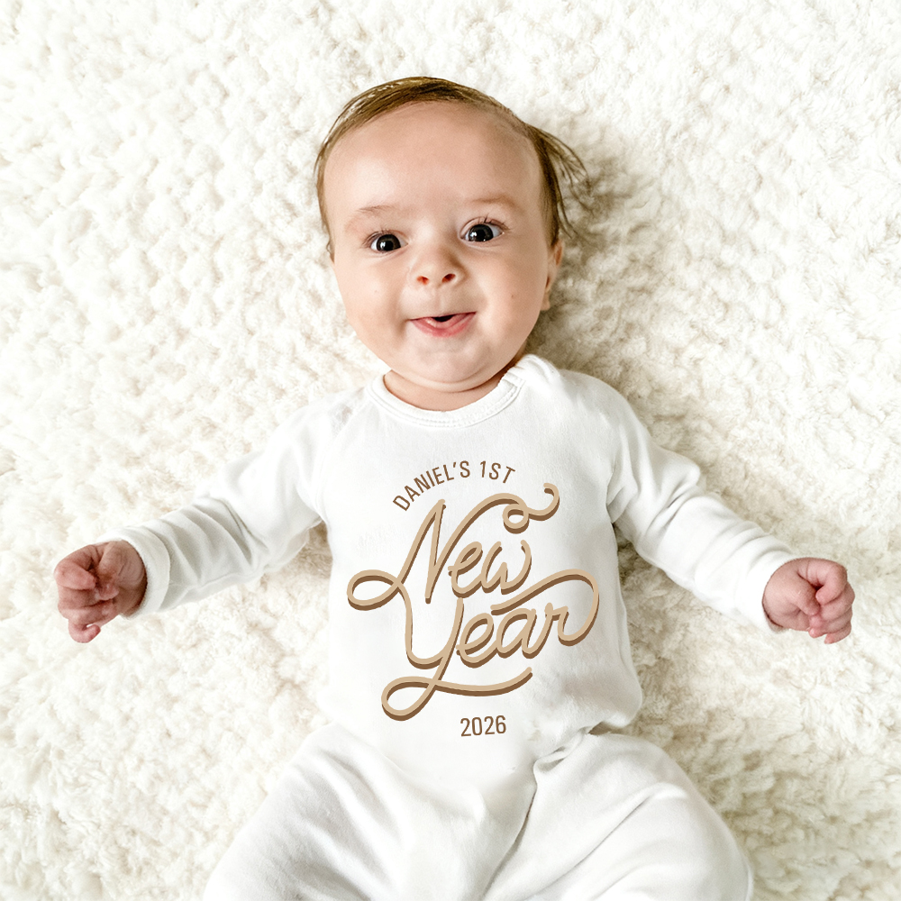 Personalized Baby 1st New Year Romper and Hat Set | CWBaby345