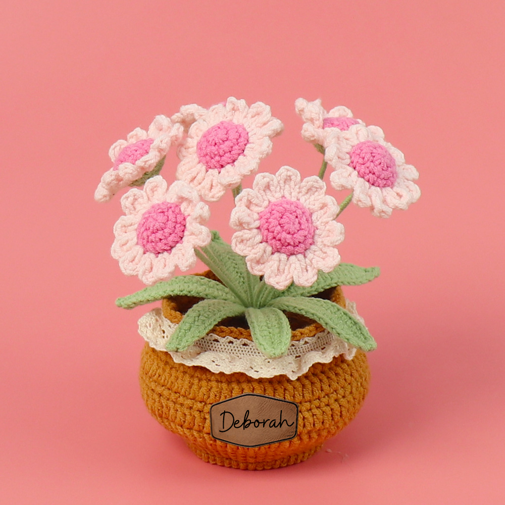 Personalized Crochet Flower in the Pot｜Gift For Mom  | CWMom17
