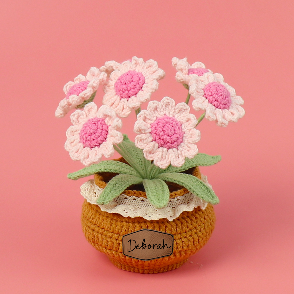 Personalized Crochet Flower in the Pot｜Gift For Mom  | CWMom17