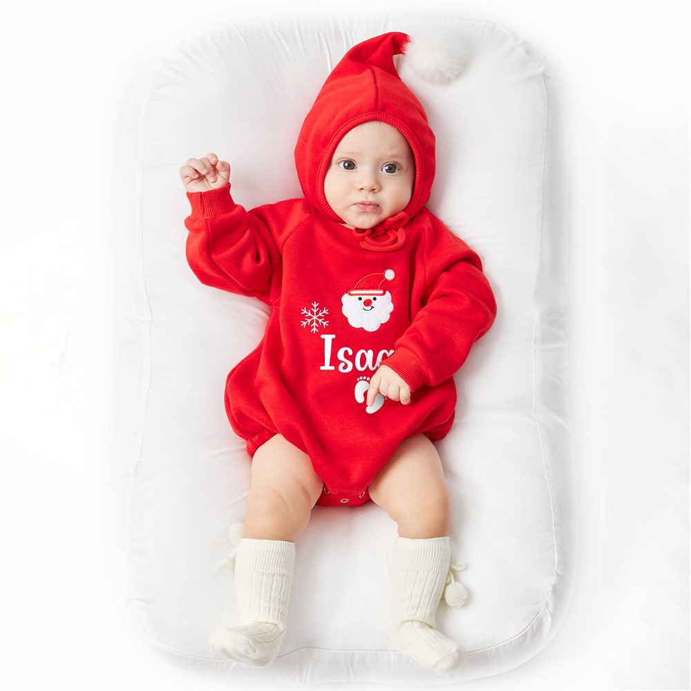 Personalized Baby Christmas Extram-warm Short Plush Outfit Set | MCGift363