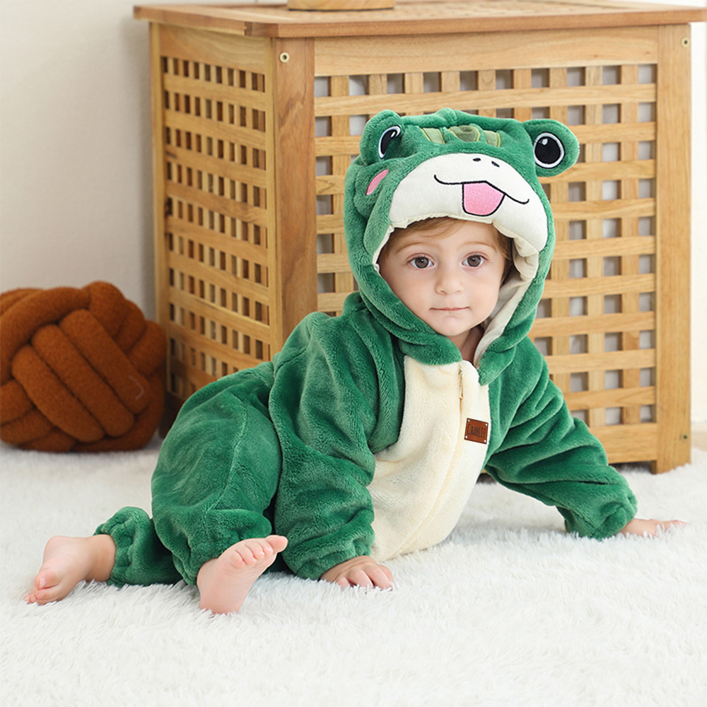 Personalized Leather Patch Baby Animal Romper | CWBaby362