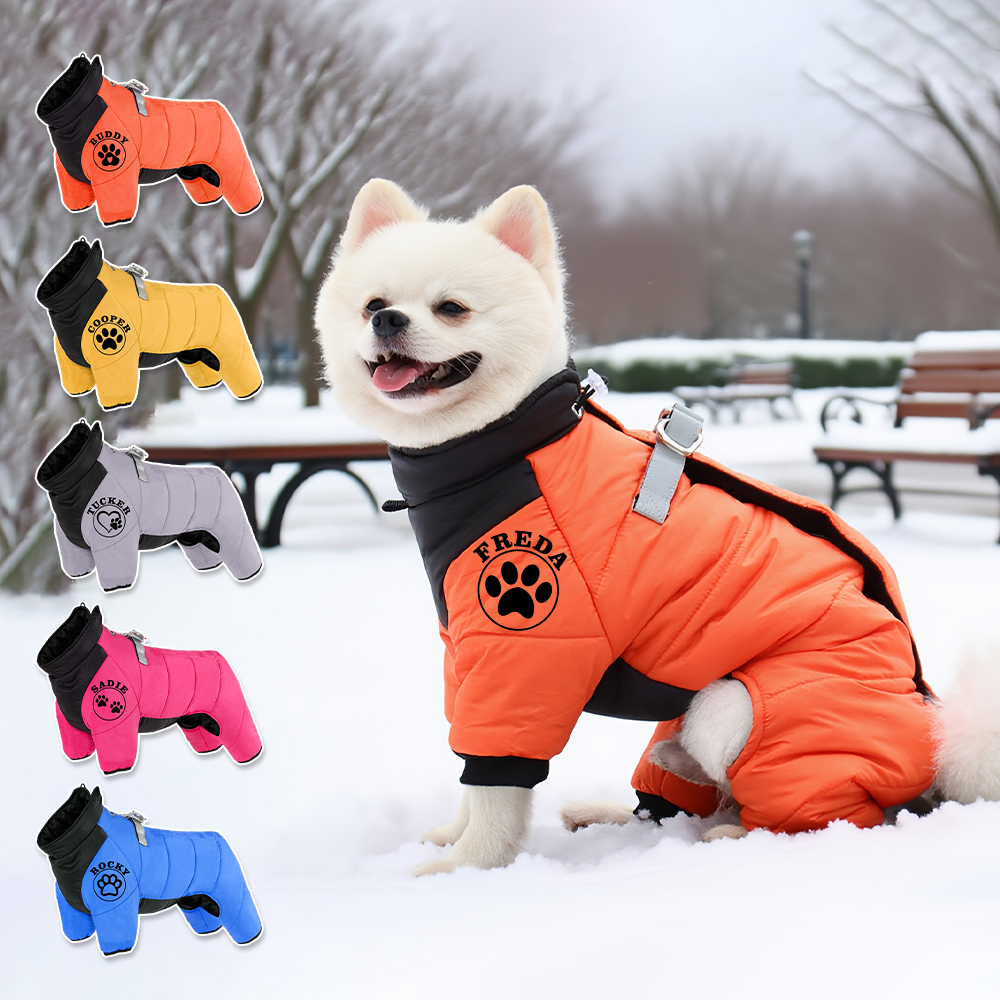Personalized Pet Winter Warm Windproof Puffer Jacket | BKPet272