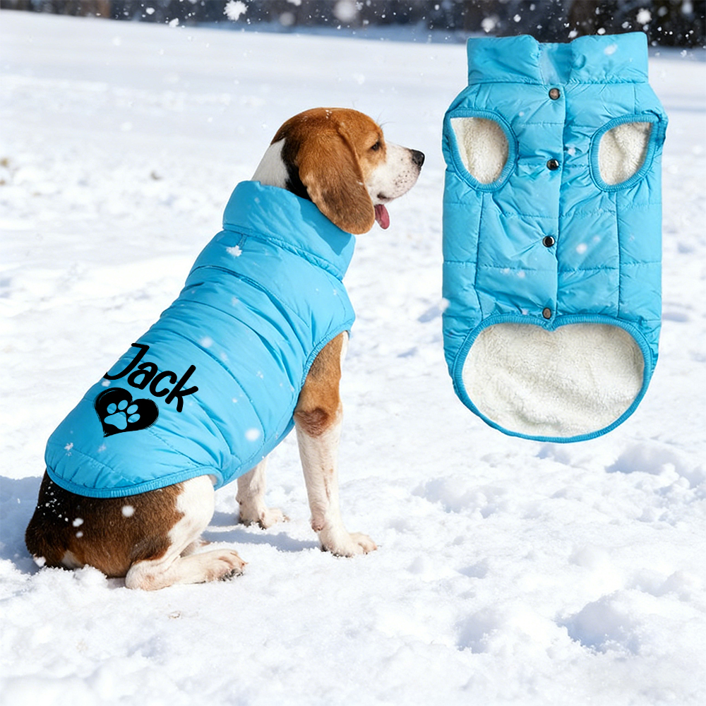 Personalized Pet Winter Warm Puffer Vest | BKPet14801