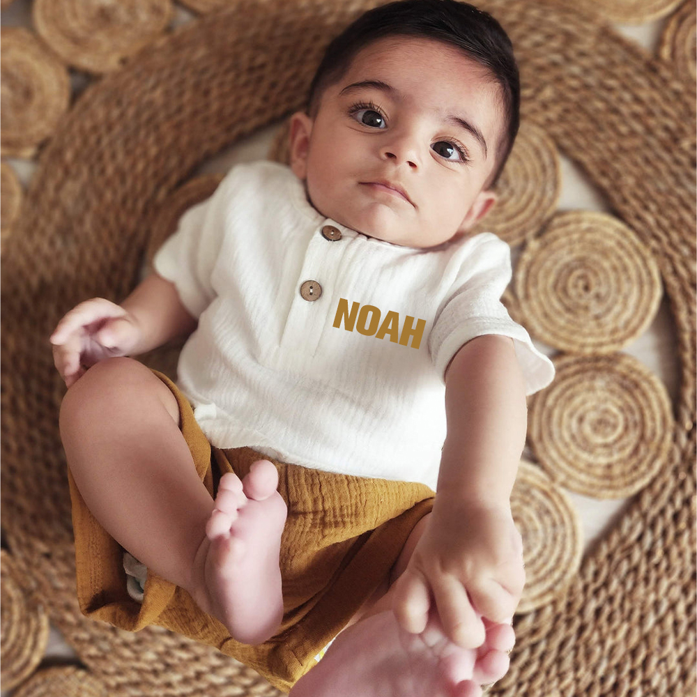 Personalized Baby Cotton Cozy Soft Outfit Set | CWBaby386