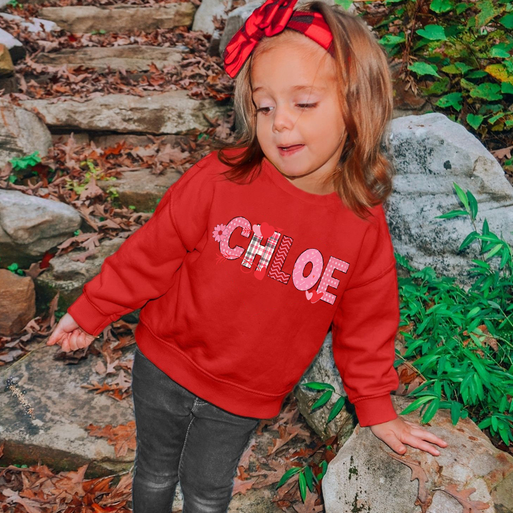 Personalized Valentine's Matching Sweatshirt For Girl & Mommy | ValGift02