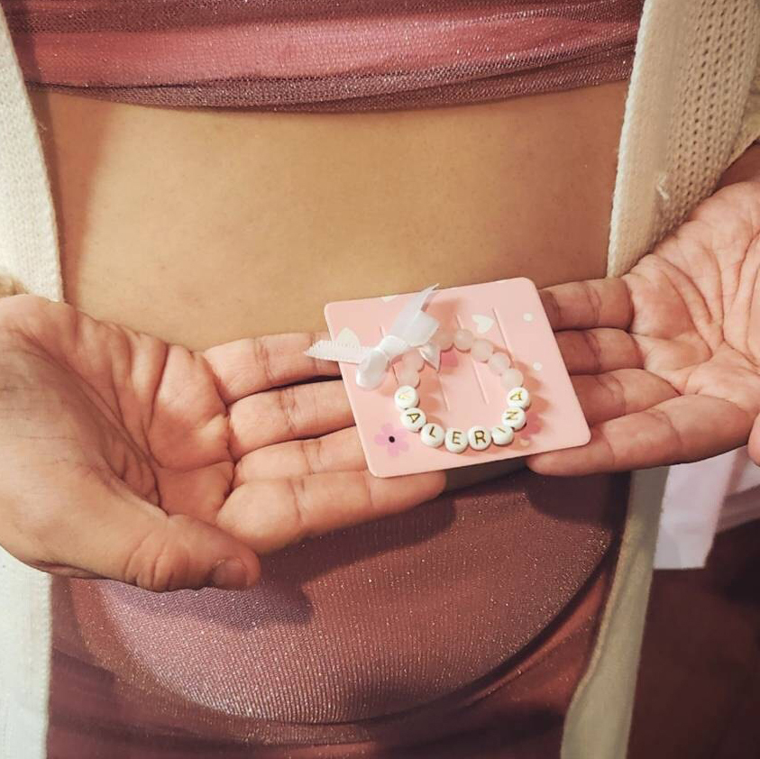 Personalized Baby Jewelry Rose Quartz Bracelet | CWBeach206