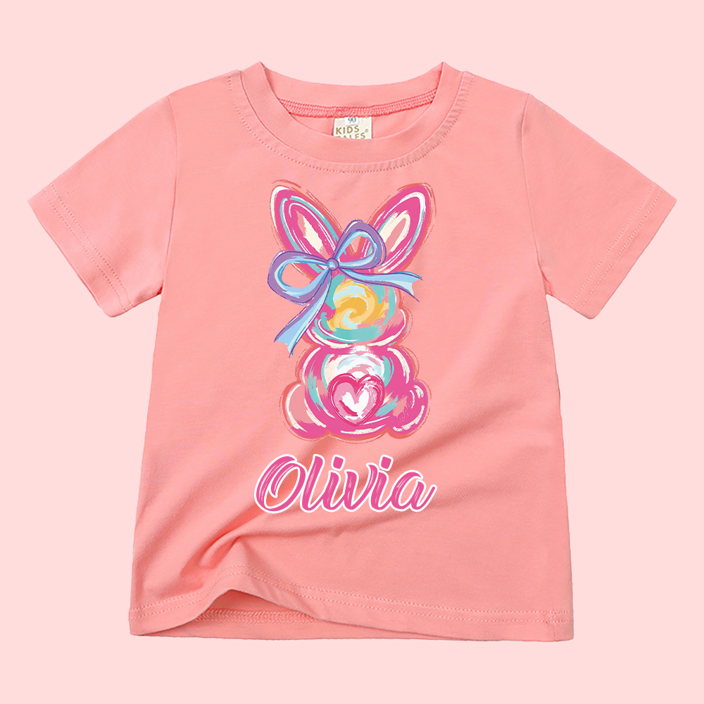 Personalized Kid Cozy Soft Easter Bunny T-Shirt | inTee13