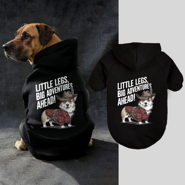 LITTLE LEGS BIG ADVENTURES AHEAD Puppy Hoodie | BKPet341
