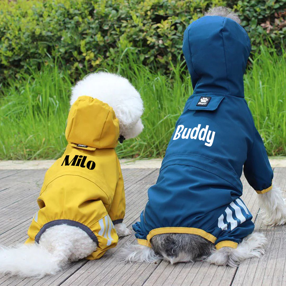 Personalized Pet Waterproop Raincoat with Hood | BKPet346