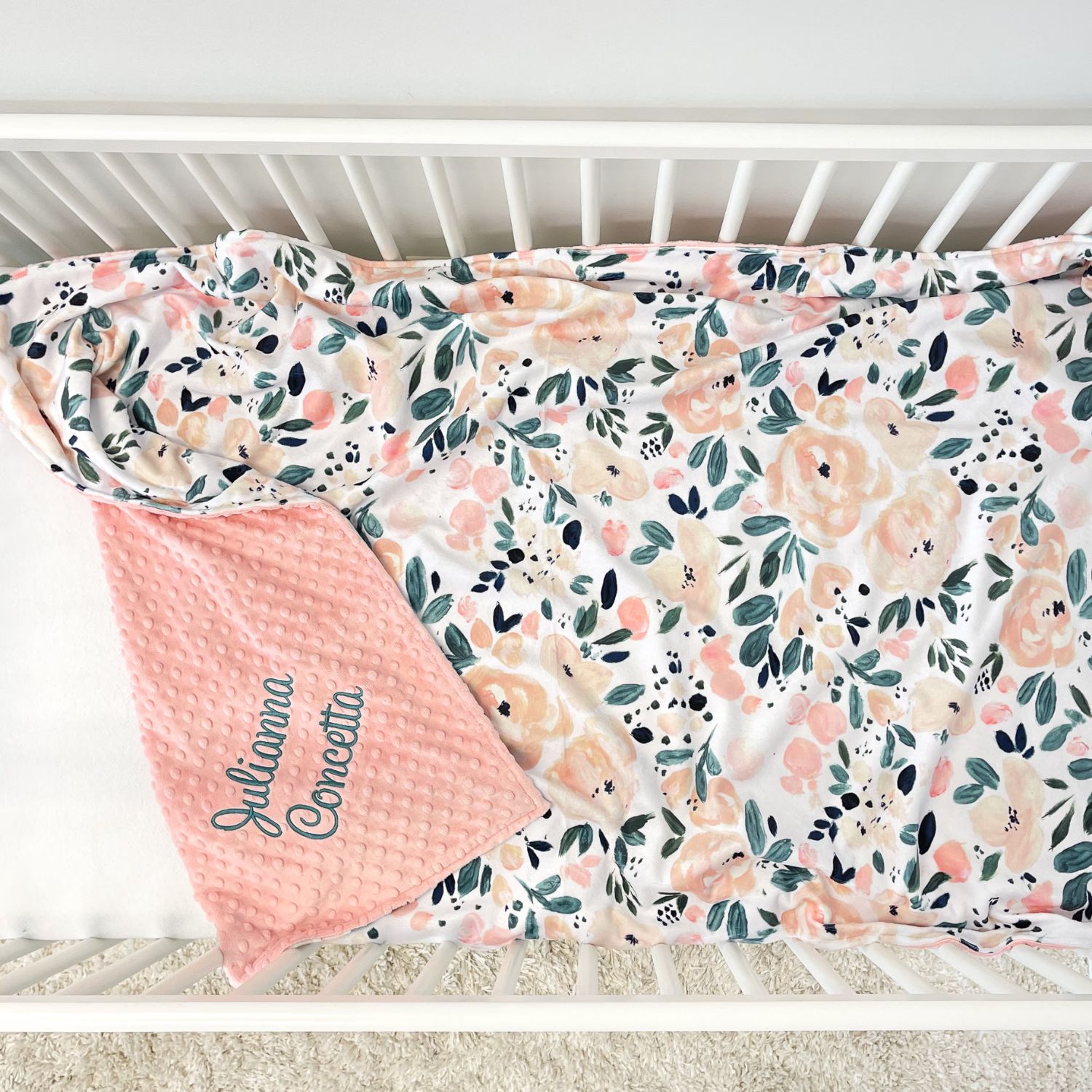 Personalized Lovely Kid Vintage Floral Baby Blanket for Comfort & Unique | CWBaby55