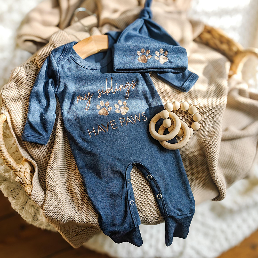 Personalized Embroidery Baby Coming Home Romper and Hat Set | CWBaby389