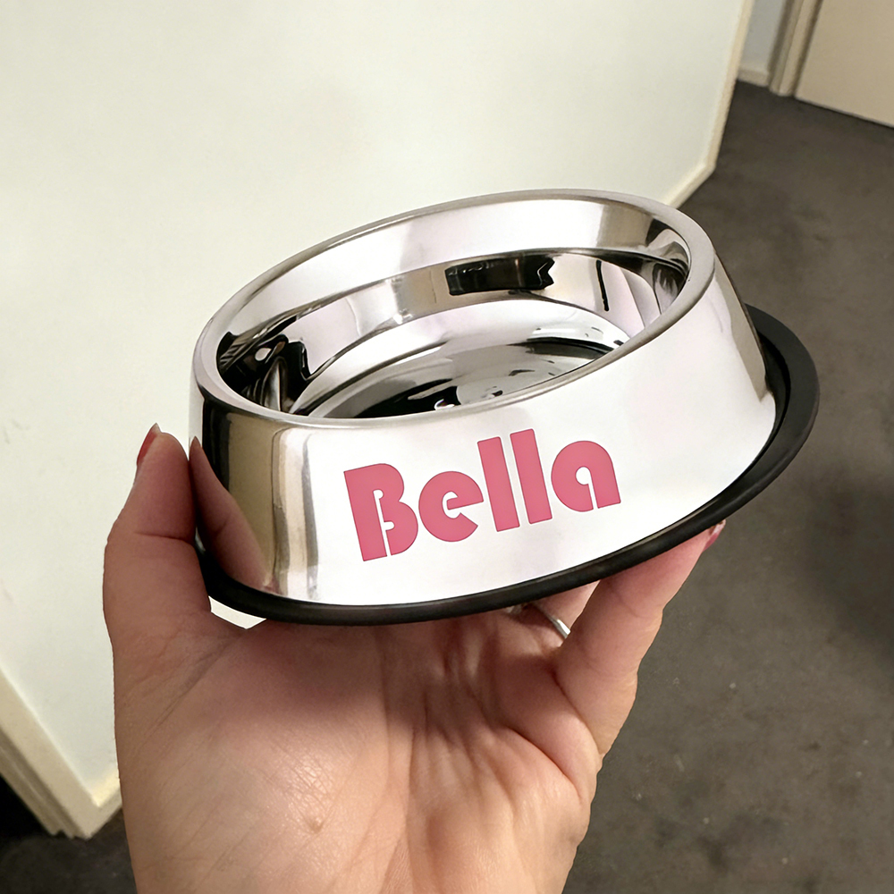 Personalized Pet Stainless Steel Anti-slip Food Bowl | BKPet367