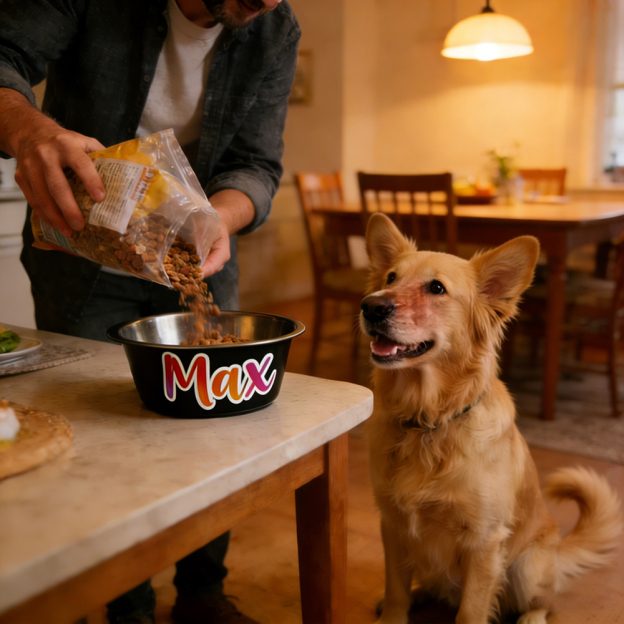 Personalized Pet Stainless Steel Anti-slip Food Bowl | BKPet368