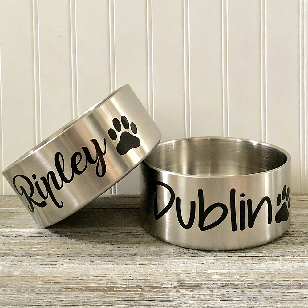 Personalized Pet Stainless Steel Anti-slip Thickened Food Bowl | BKPet369