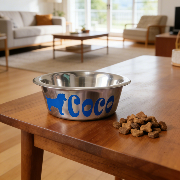 Personalized Pet Stainless Steel Anti-slip Food Bowl | BKPet382