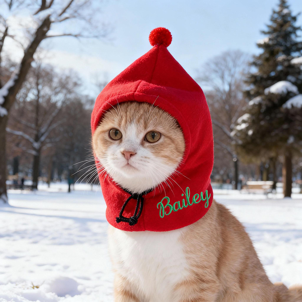 Personalized Embroidered Pet Winter Warm Cozy Fleece Hat | BKPet388