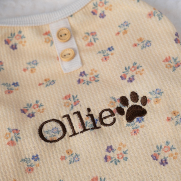 Personalized Embroidery Pet Cozy Cotton Sleepwear Pajamas | BKPet397