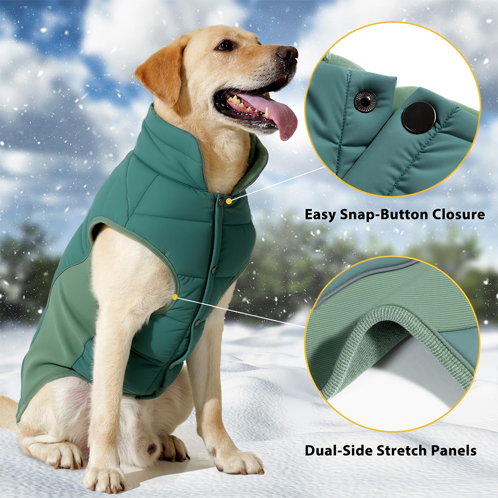 Personalized Pet Large Size Winter Warm Puffer Vest | BKPet404