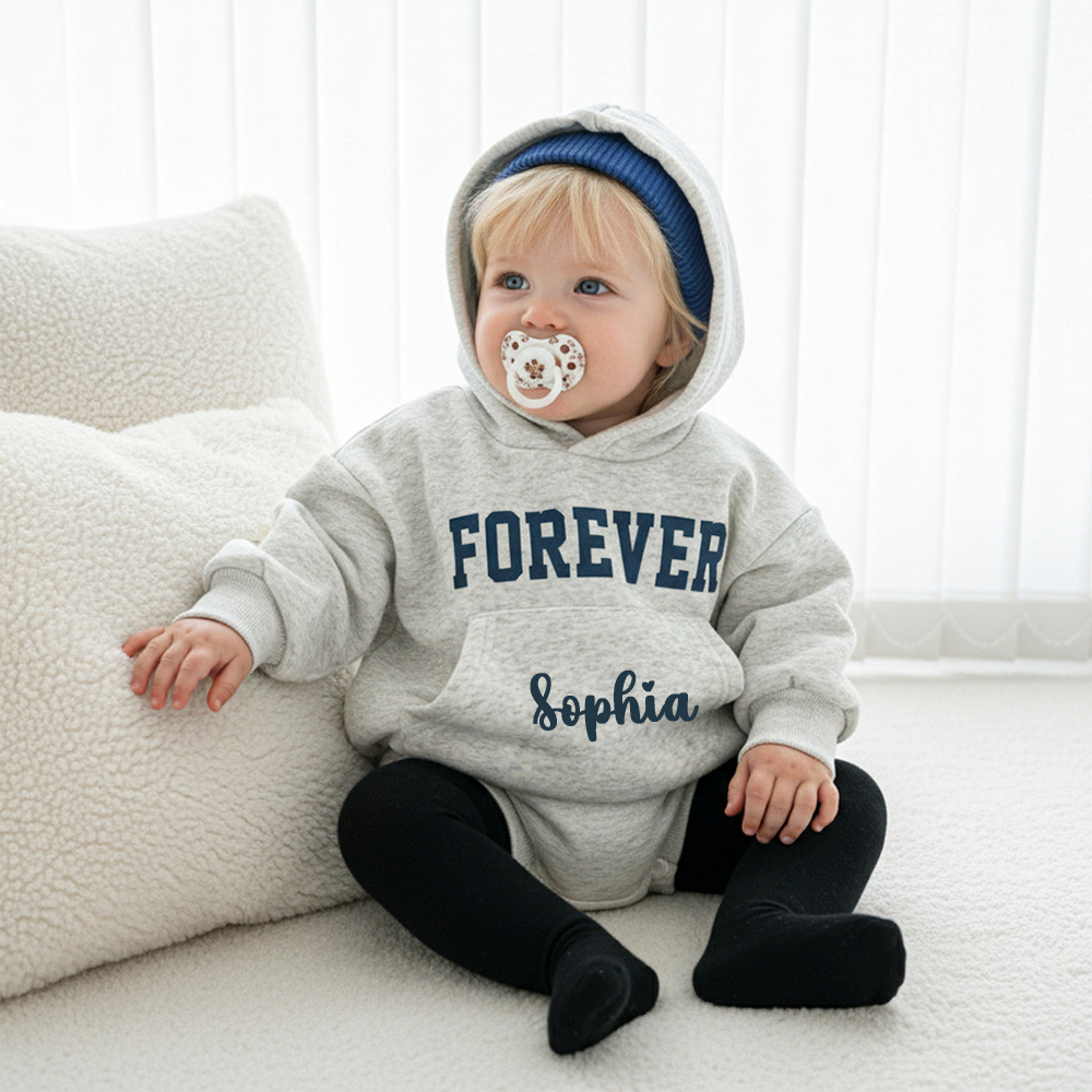 Personalized Baby Casual Sweatshirt Romper | CWBaby430