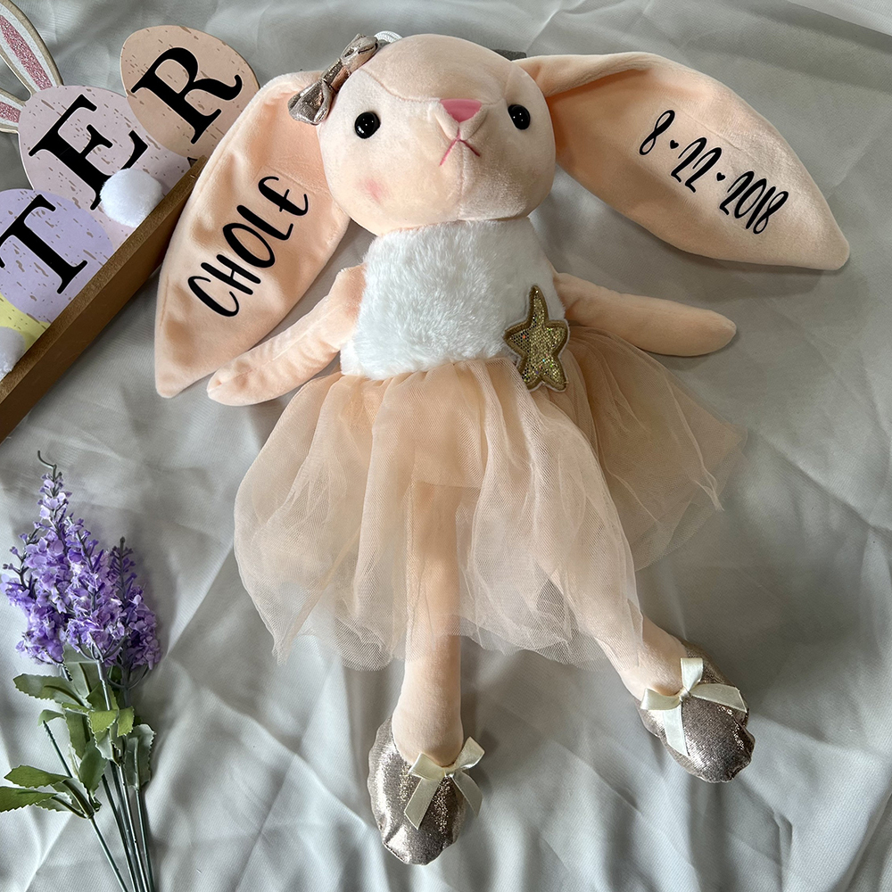 Personalized Kid Ballerina Bunny Plush Doll | CWToy178