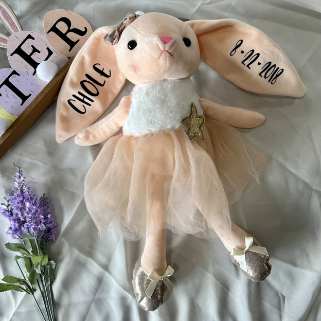 Personalized Kid Ballerina Bunny Plush Doll | CWToy178