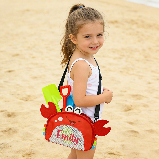 Personalized Cute Design Seashell Zipper Mesh Beach Bag | CWBeach223