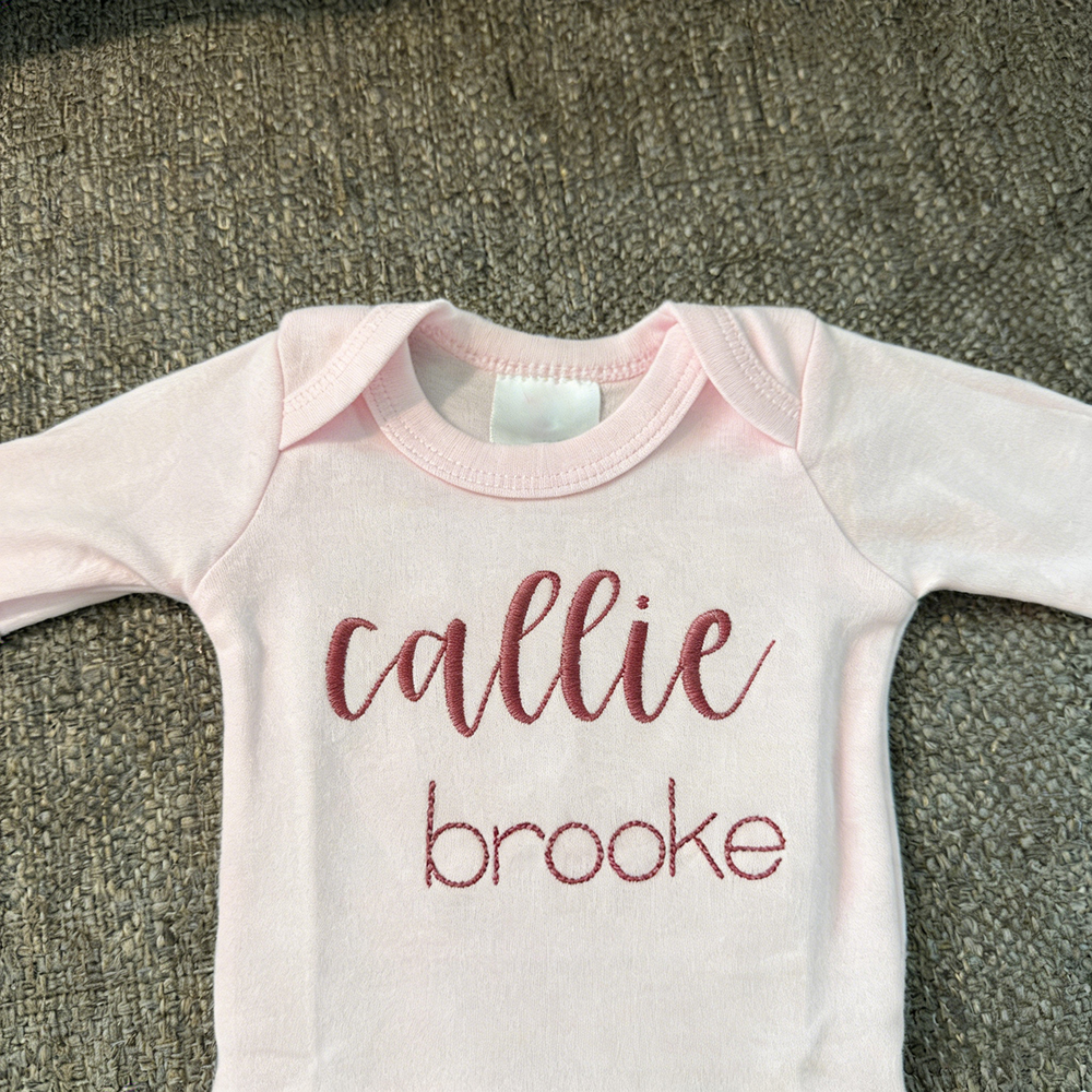 Personalized Embroidery Baby Girl Coming Home Outfit Set | CWBaby461