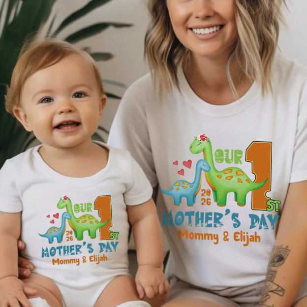 Personalized First Mother's Day Mommy and Baby Outfit | CWFamily130