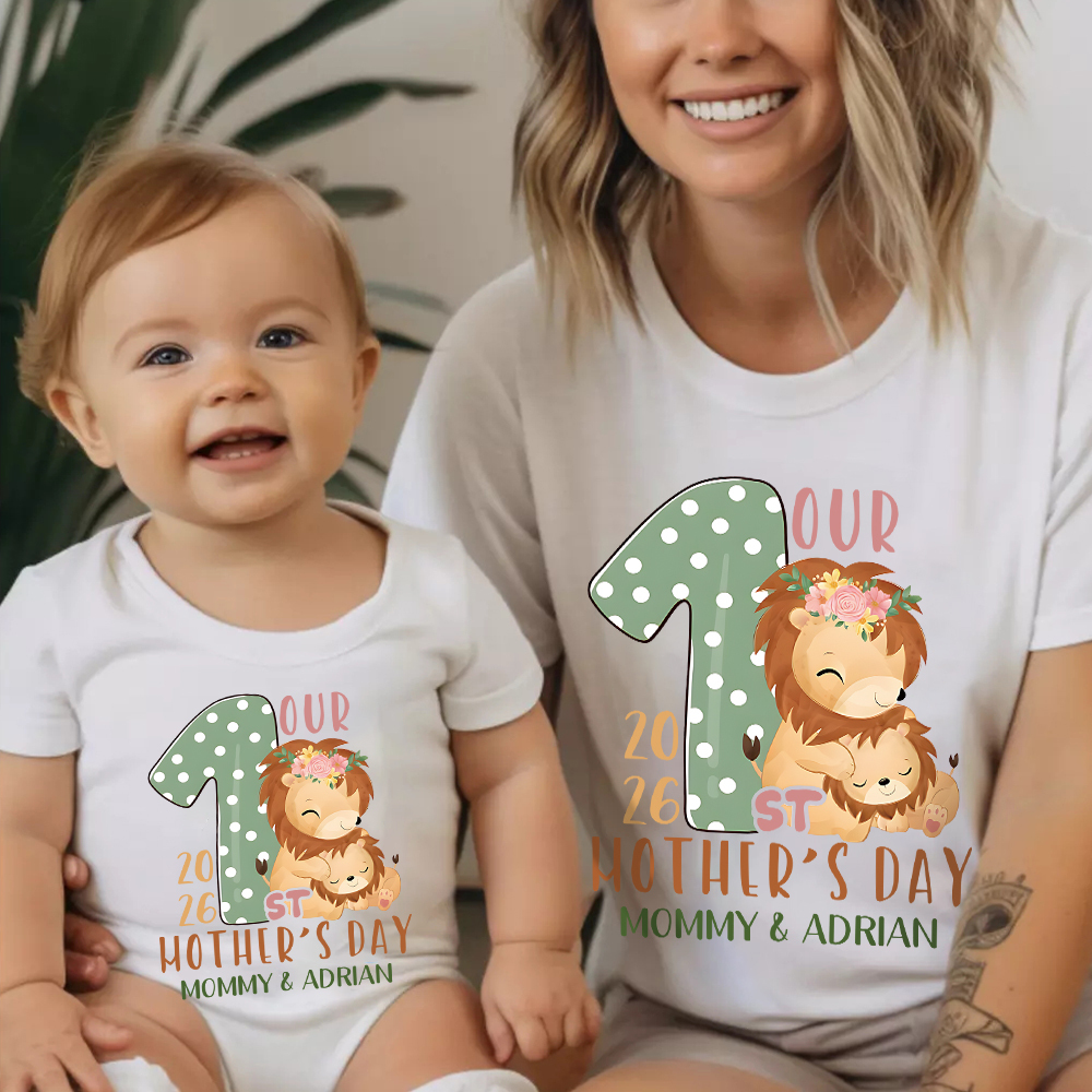 Personalized First Mother's Day Mommy and Baby Outfit | CWFamily132