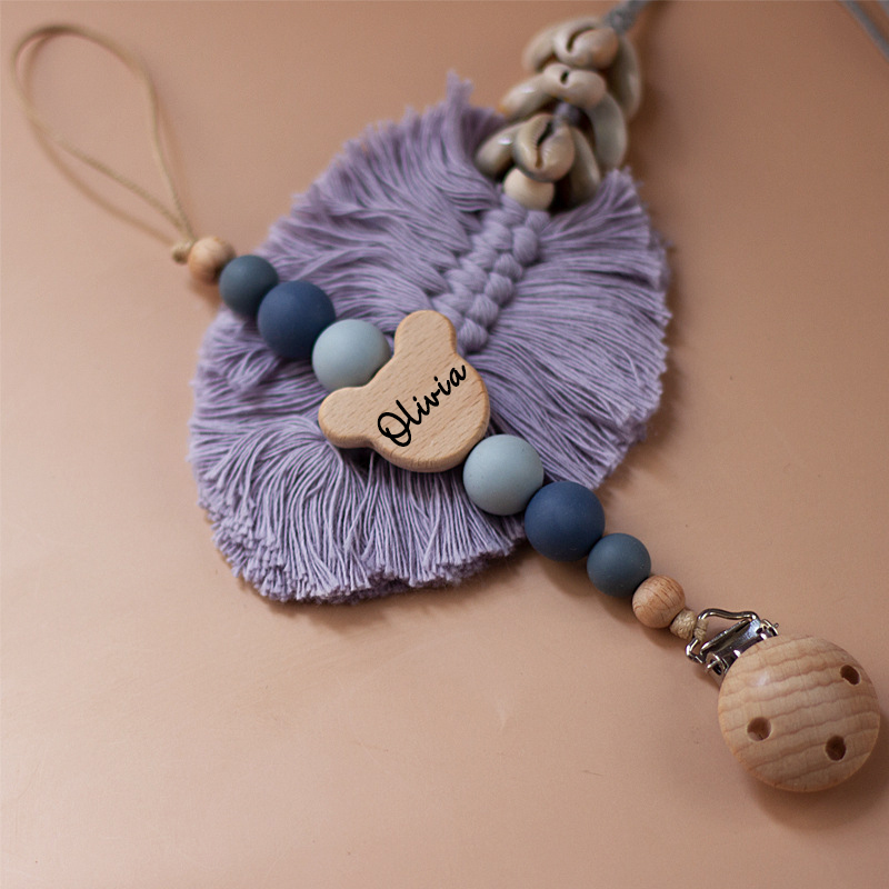 Personalized Baby Pacifier Color Bead Clip | CWBaby63
