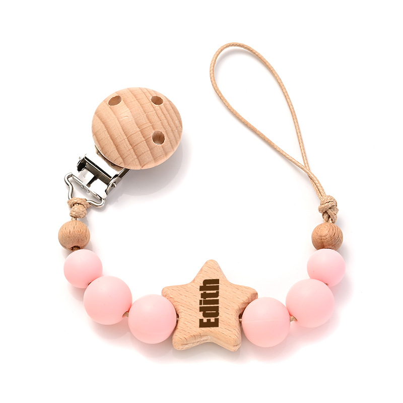 Personalized Baby Pacifier Star Color Bead Clip | CWBaby64