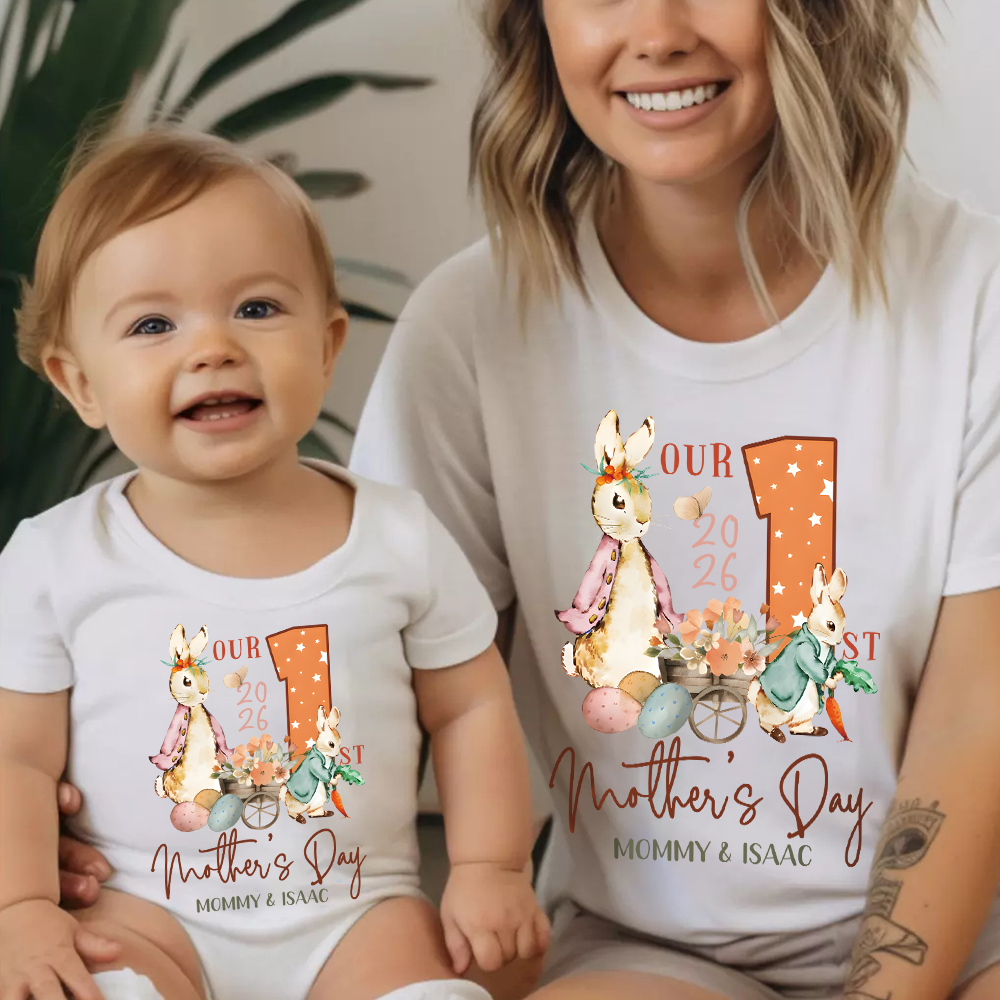 Personalized First Mother's Day Mommy and Baby Outfit | CWFamily133