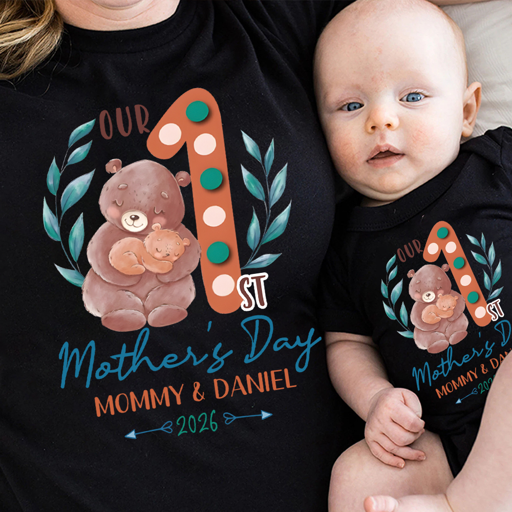 Personalized First Mother's Day Mommy and Baby Outfit | CWFamily136