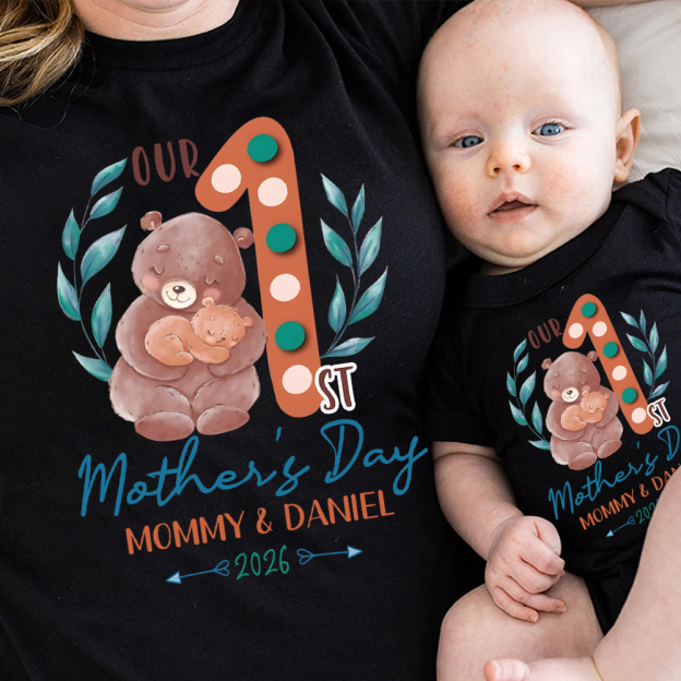 Personalized First Mother's Day Mommy and Baby Outfit | CWFamily136