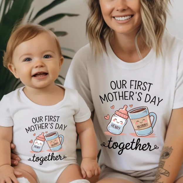 Personalized First Mother's Day Mommy and Baby Outfit | CWFamily141