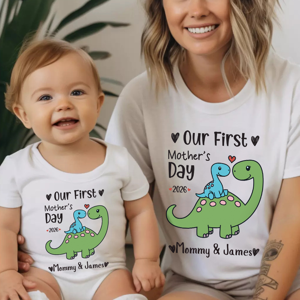 Personalized First Mother's Day Mommy and Baby Outfit | CWFamily146