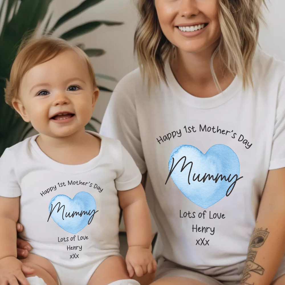 Personalized First Mother's Day Mommy and Baby Outfit | CWFamily138