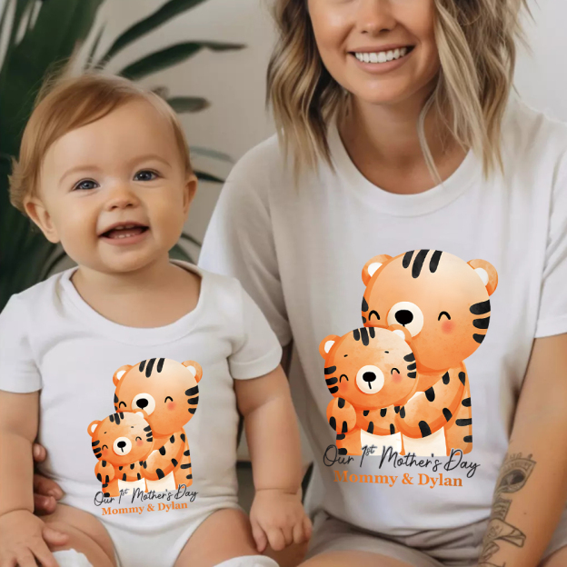 Personalized First Mother's Day Mommy and Baby Outfit | CWFamily147