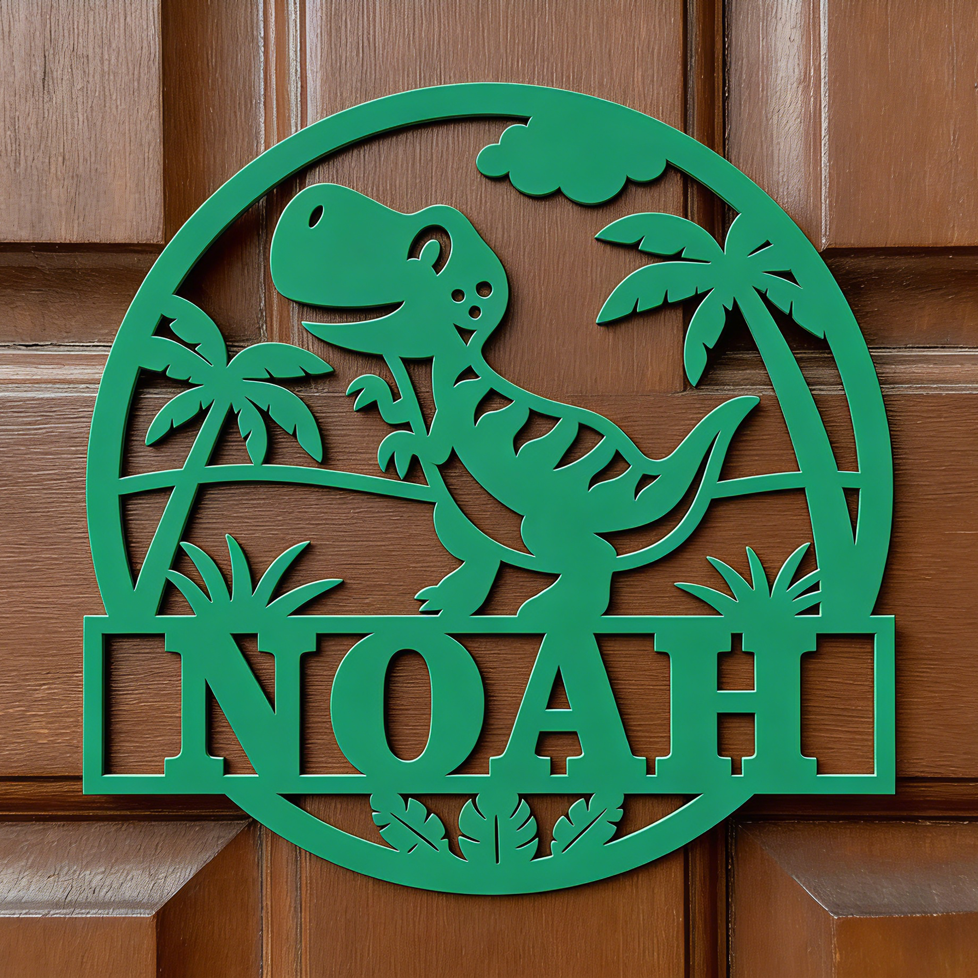 Personalized Dinosaur Kid's Bedroom Door Name Sign | CWBaby464