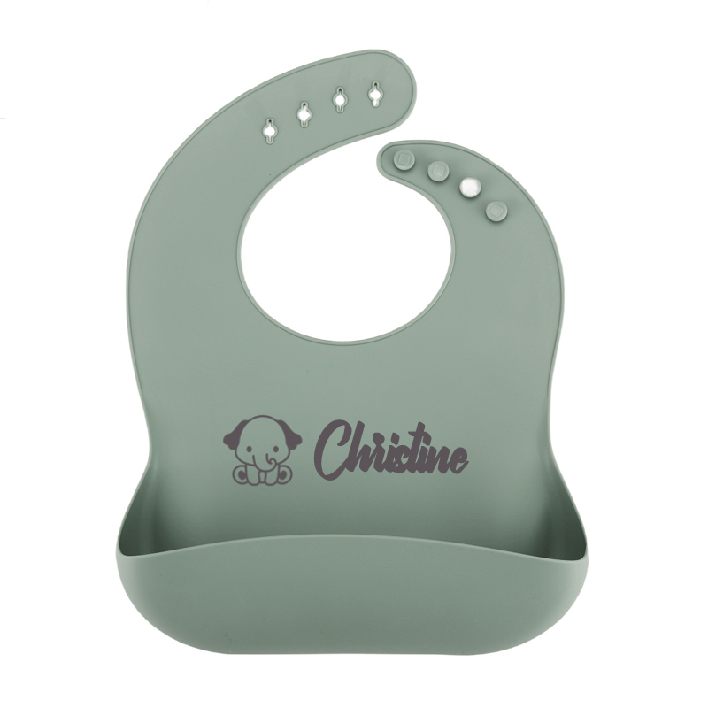 Personalized Name Silicone Ecofriendly Reusable Baby Bib | CWBaby66