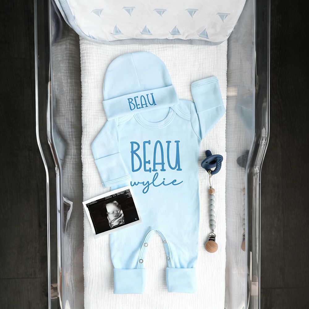 Personalized Baby Coming Home Romper and Hat Set | CWBaby473