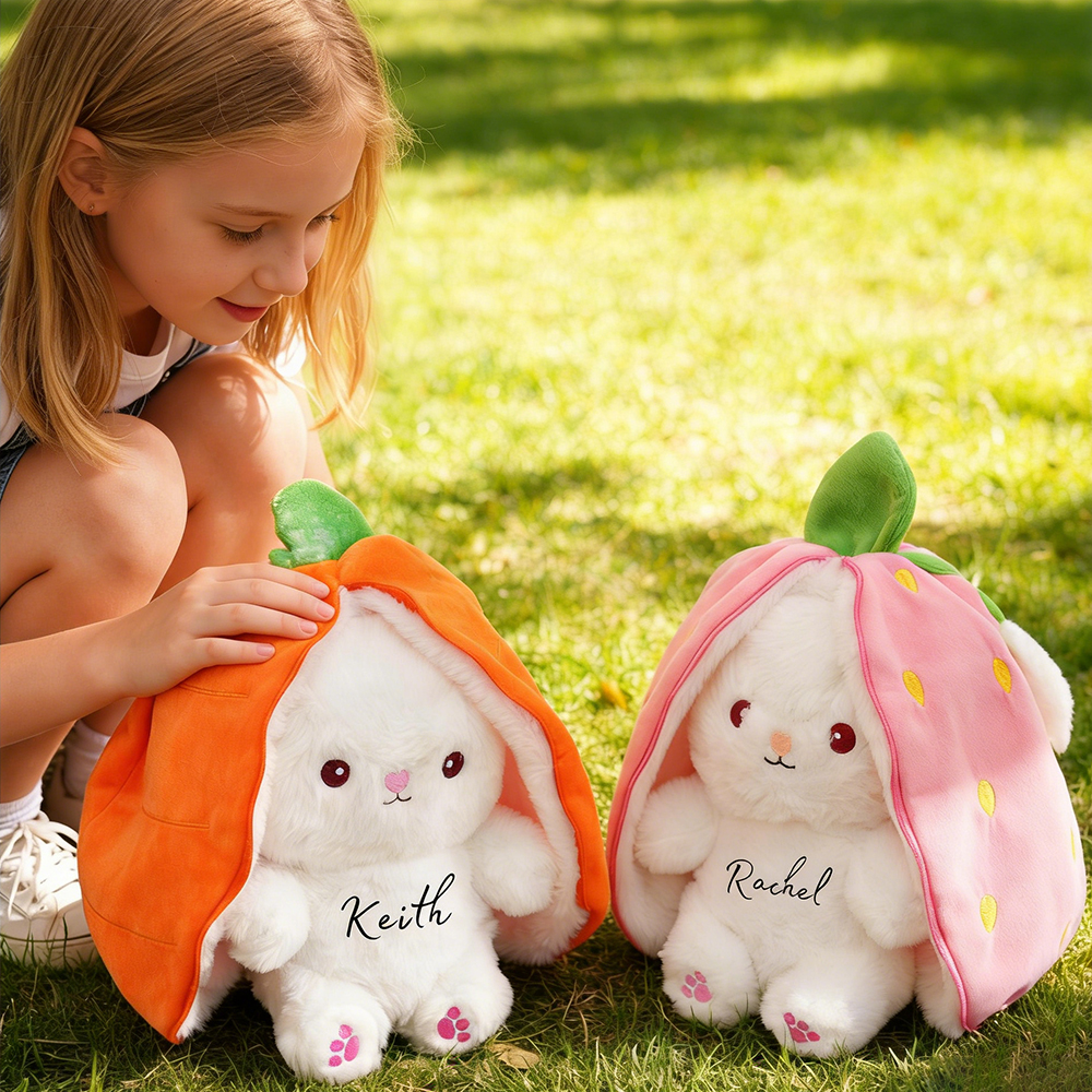 Personalized Changeable Carrot/Strawberry Plush Toy | CWToy182