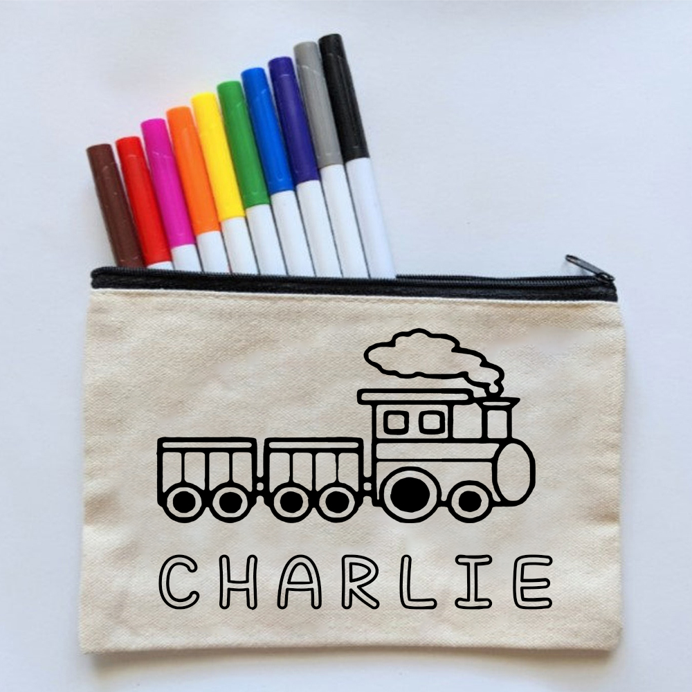 Personalized Gift Color Your Own Bag Kit (Colored Pencils Included)