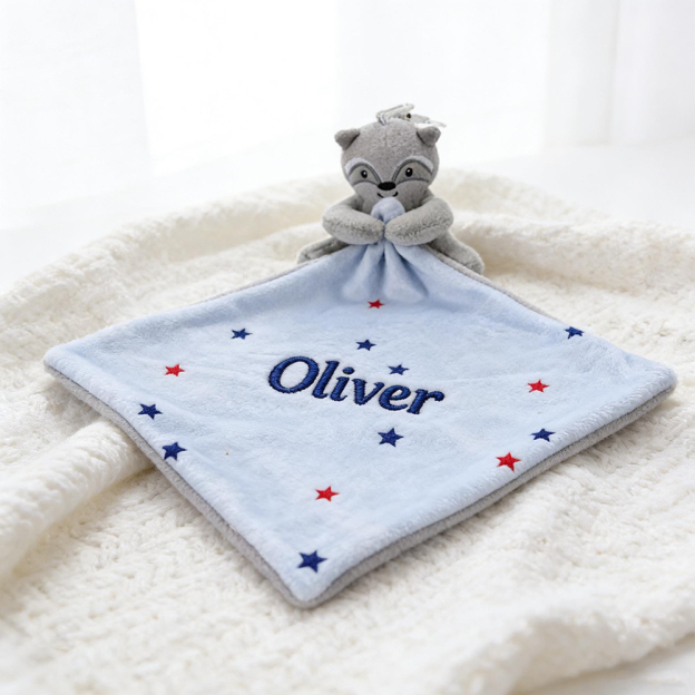 Personalized Baby Embroidery Animal Comfort Sleep Toy | CWToy186