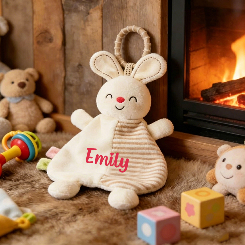Personalized Baby Animal Bed Hanging Stripe Cuddle Toy | CWToy187
