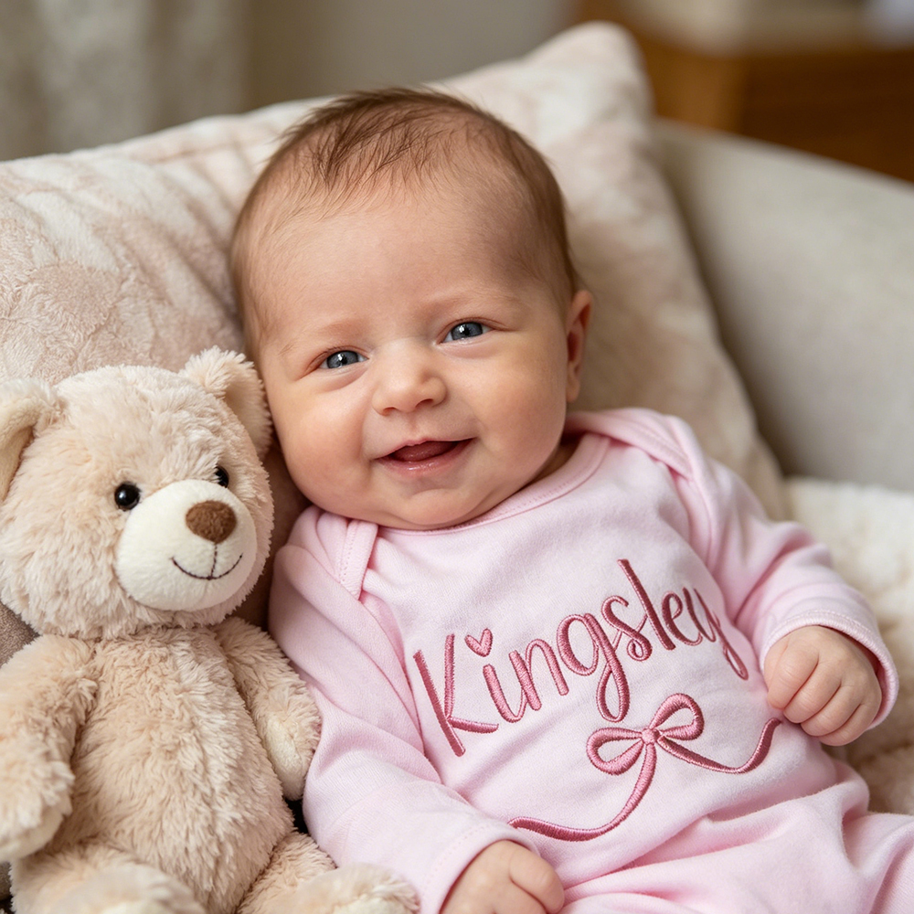 Personalized Embroidery Baby Girl Coming Home Romper and Hat Set | CWBaby482